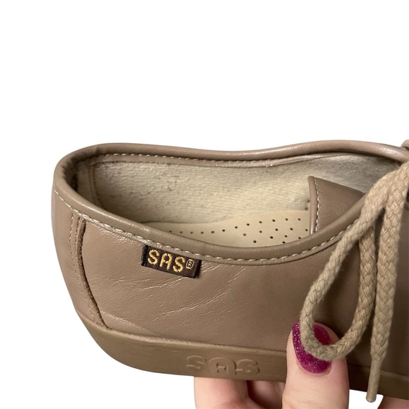 SAS Siesta Lace Up Moccasin Shoes Mocha Comfort Oxford Classic Office Size 4.5 M - Picture 4 of 16